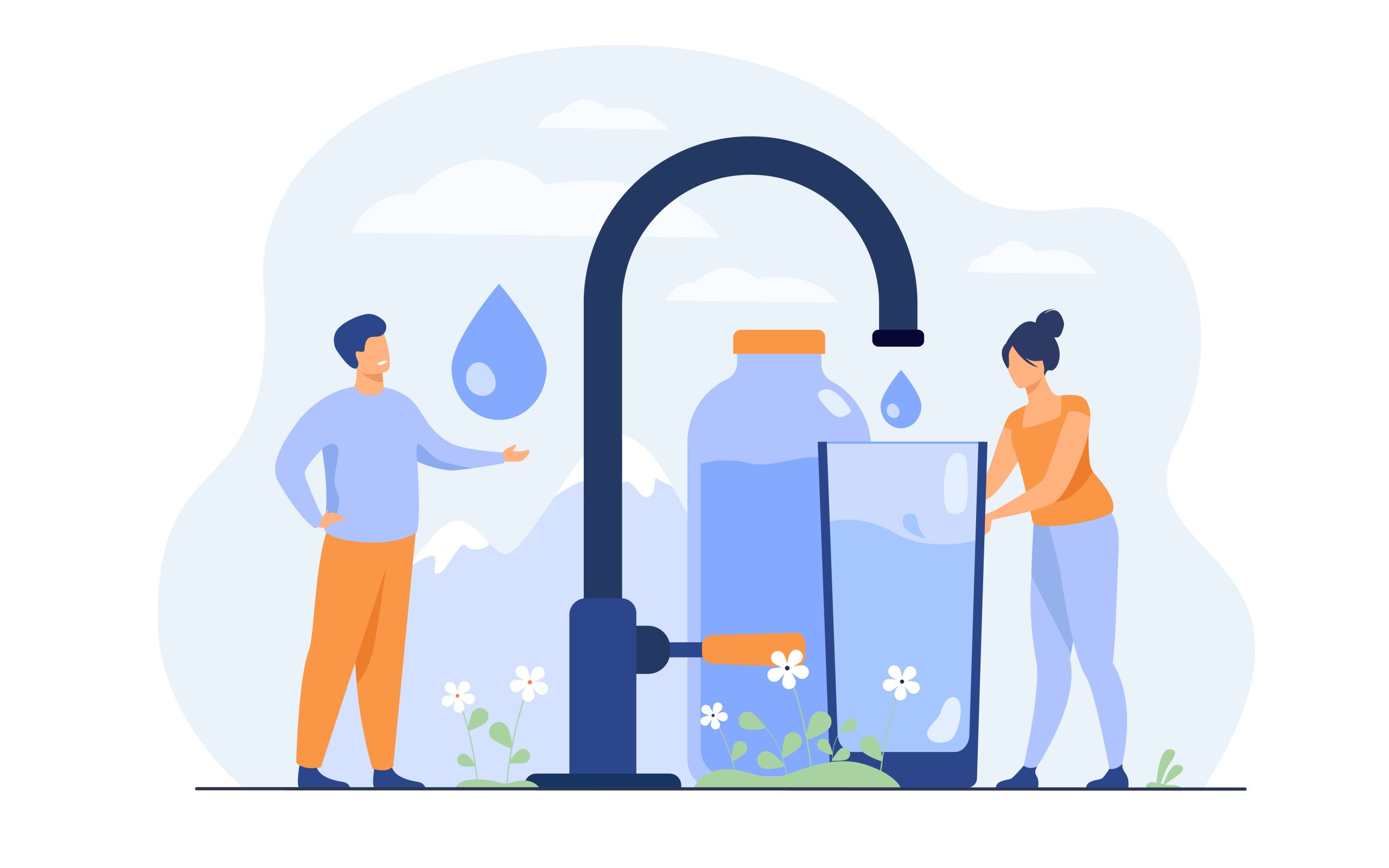 Un technicien installe un adoucisseur d’eau dans une pièce équipée de tuyaux en cuivre et d’un système de filtration.
